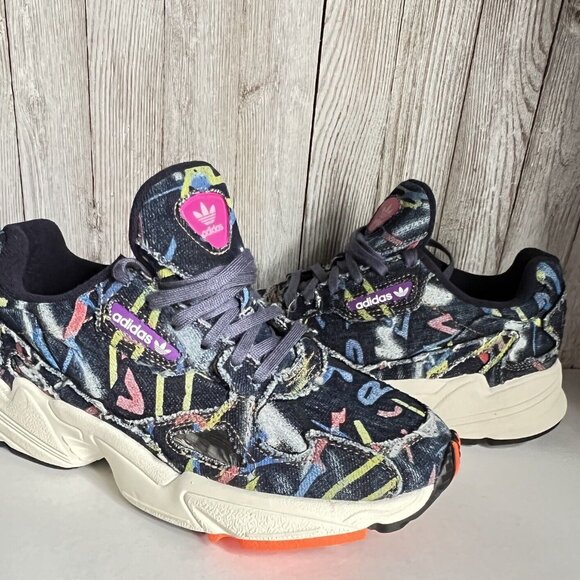 Adidas Originals Women's Denim Falcon Fashion Retro Sneakers CG6249 Sz 6.5 - Picture 6 of 16